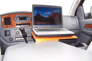 in cab computer console in use