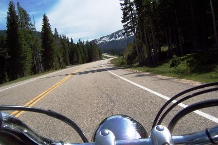 Motorcycle in the Rockies