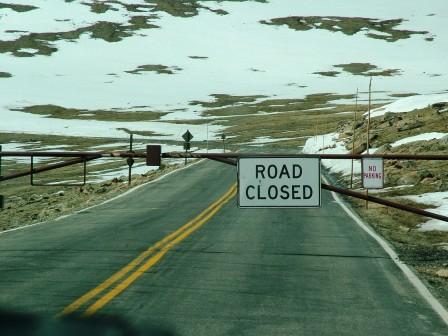 Rocky Mountain Nat. Park Road Closed  sign