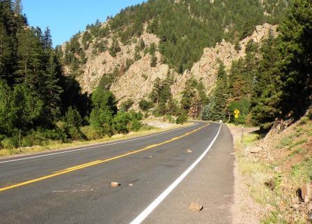 Rocks in the road in Thompson Canyon