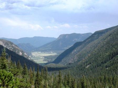 Looking back at Horseshoe Park from Fall River Road