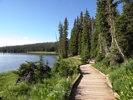 Boardwalk on Mirror Lake in the Uintas