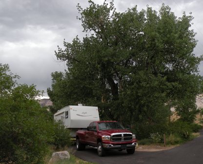 Camped in the Cottonwoods at Dinosaur Nat Mon