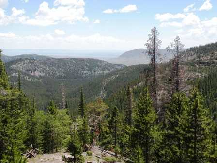 Looking toward Laramie from up in the Snowy Range of Wyoming