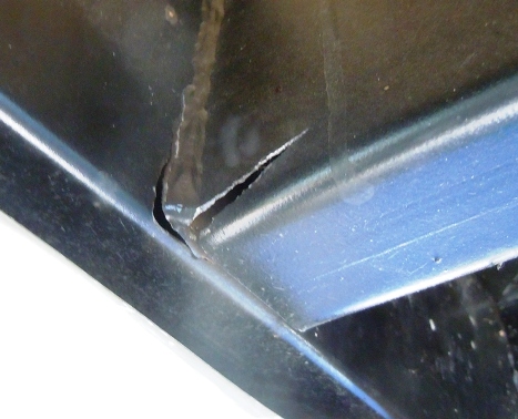 Damaged RV Fifth Wheel Frame