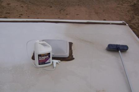 cleaning a rubber roof