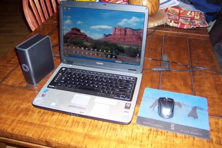 external hard drive and laptop