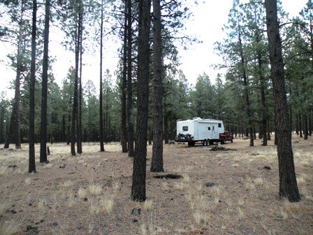 RV Motorcycle carrier in an RV Boondocking Camp