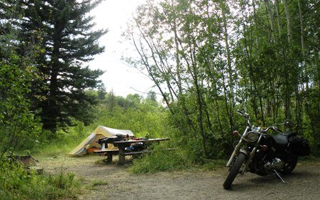 Motorcycle Camping in McClure Campground 