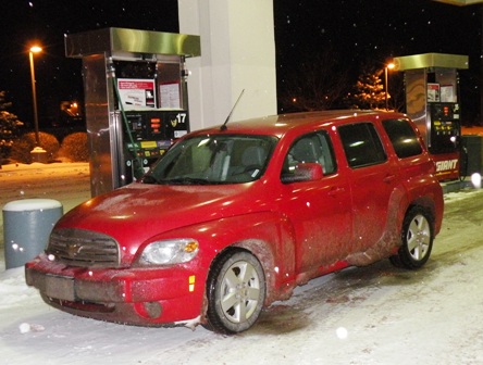 Chevrolet HHR on a Slippery, Snowy Night
