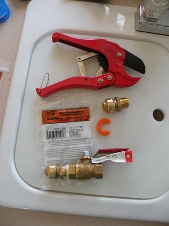 RV water valve repair tools and materials